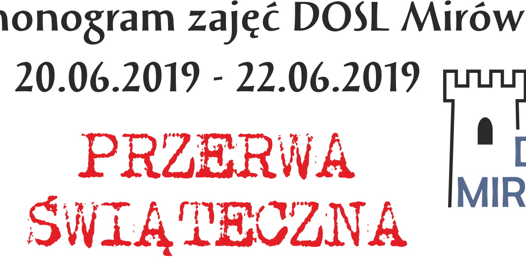 Przerwa świąteczna – Boże Ciało