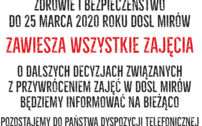 Zawieszamy zajęcia